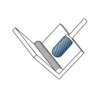 Hartmetall-Frässtift  HP-7 (für ALU) Form "C" Walzenrundform KARNASCH