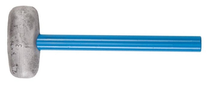 Bleihammer mit 2 flachen Bahnen und blau lackiertem Stahlrohrstiel 35150.01 35200.01 35250.01 35300.01 35500.01