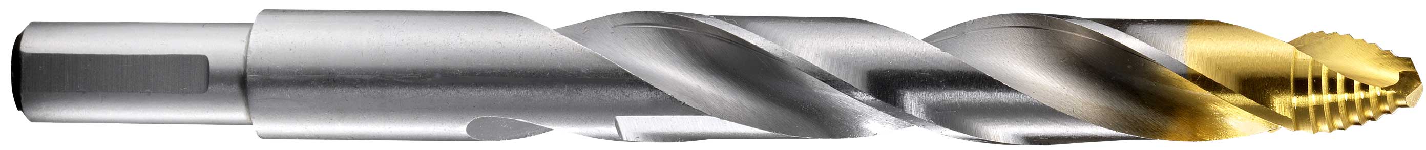 Spiralbohrer HSS-G mit TiN-Stufenspitze, DIN 338 mit abgesetztem Schaft